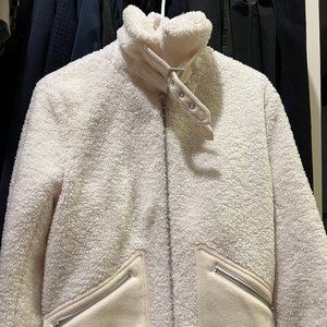 Jonathan Simkhai Amira Sherpa Quilted Aviator Jacket Size